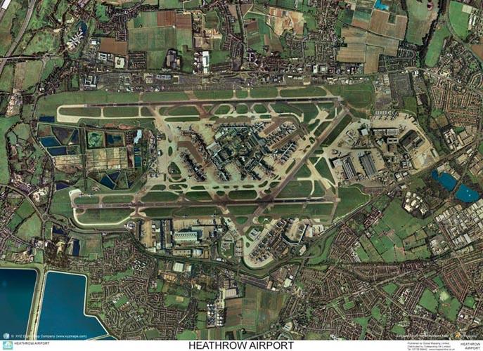 Aerial view of Heathrow Airport