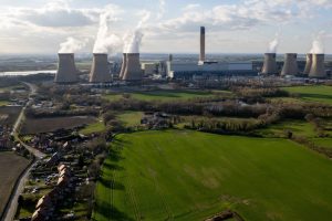 A stock photo of Drax power station with coolingtowers