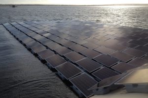 Cropped floating solar farm